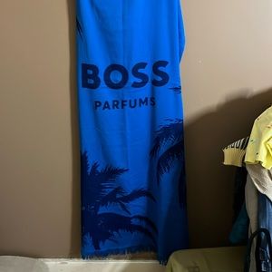 Large Blue 100 % Cotton Designer Scarf